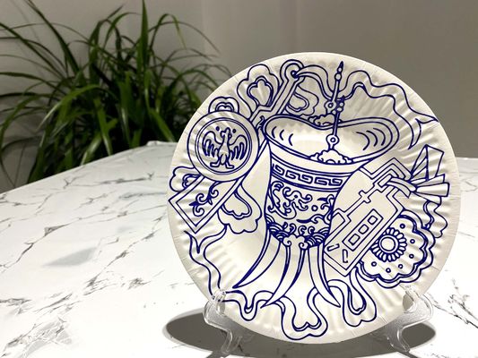 Blue And White Porcelain Food Grade Disposable Paper Plate