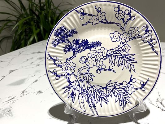 Blue And White Porcelain Food Grade Disposable Paper Plate