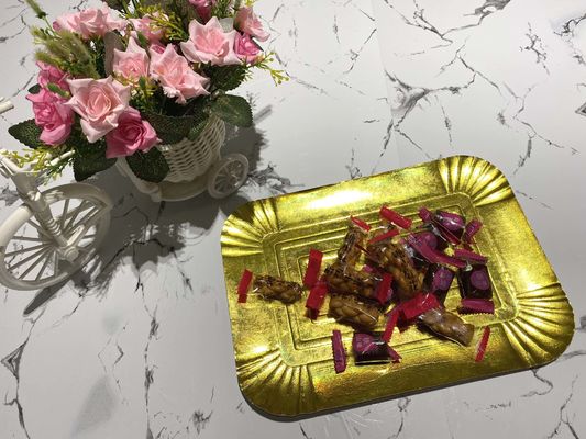 Biodegradable Gold Square 10 Inch Paper Plates For Wedding