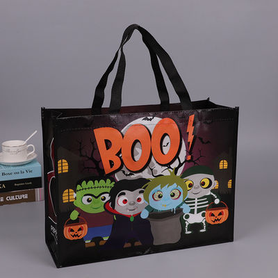Recyclable Rectangle 80GSM Non Woven Printed Carry Bags , Reusable Grocery Shopping Bag