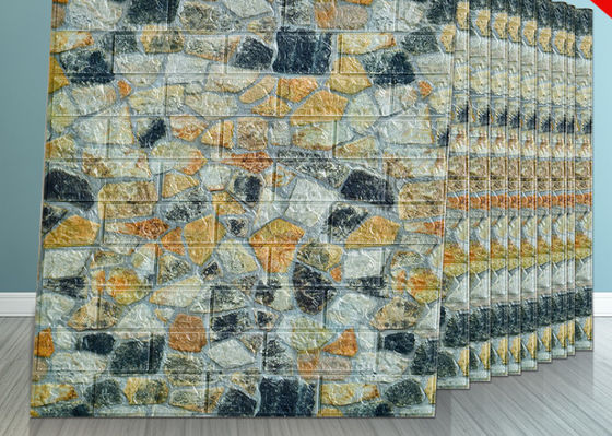 Papier peint de mousse de PE de 50*50CM Moistureprooof 3D, autocollants de mousse du mur 3D pour l'immeuble de bureaux