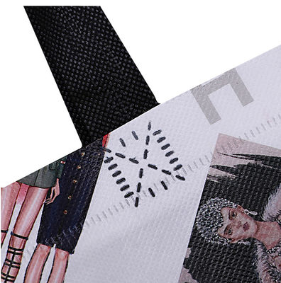 Noir et blanc recyclable non tissé d'impression de sac d'Eco pp